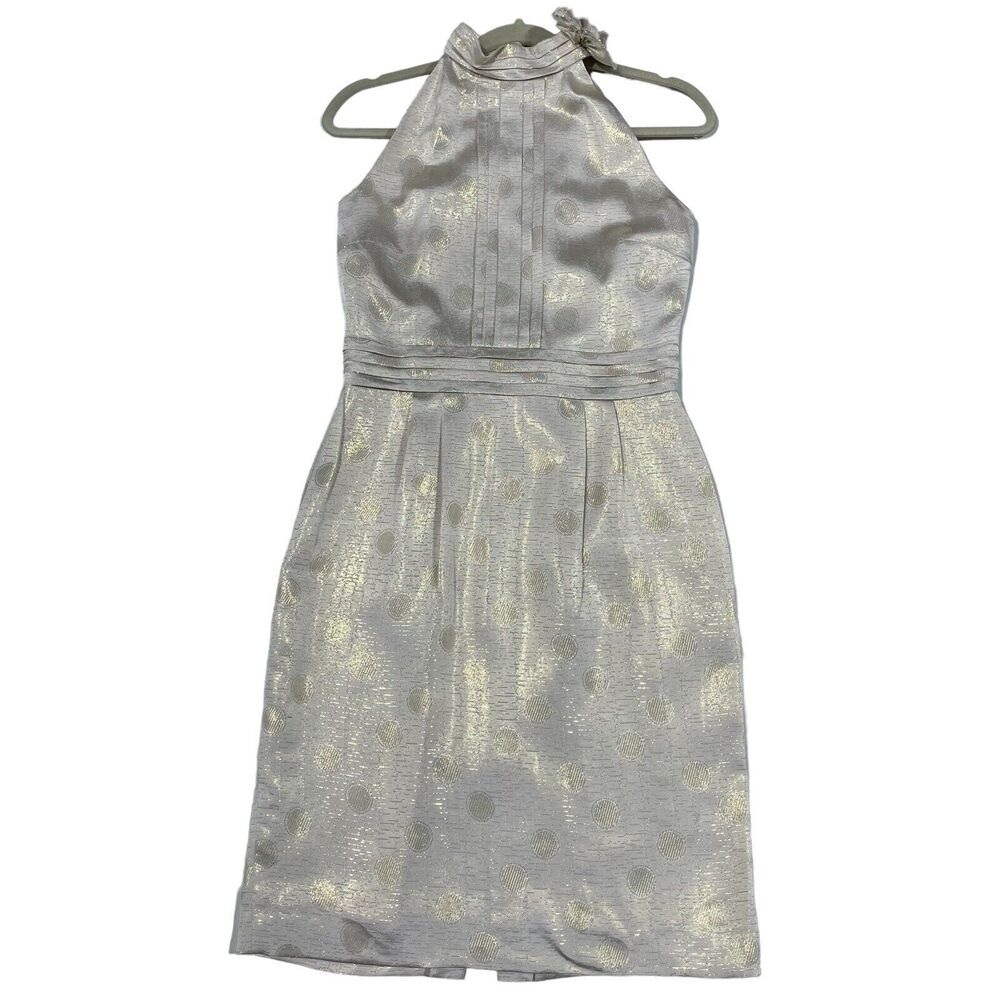ANTONIO MELANI silk Sheath Dress Women 4 Halter Slimming Quiet Luxury Comfort - Picture 1 of 11